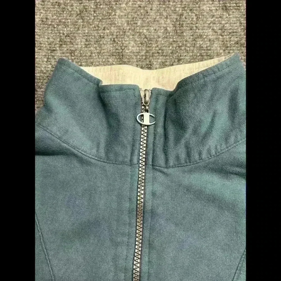 Vintage Champion Sweatshirt 1/4 Zip Crewneck Mens Size XL Blue - Picture 3 of 8
